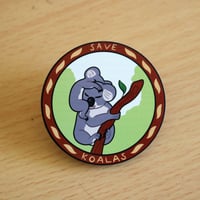 Image 2 of Save Koalas Charity Pin (Synthetic Wood)