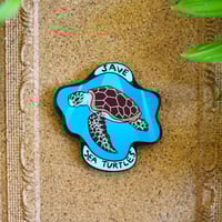 Image 1 of Save Sea Turtles Charity Pin (Synthetic Wood)