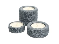 Image 1 of Rough Rock Tea Light Holders (3-pack) greyscale, by bamingodesign