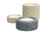 Image 4 of Rough Rock Tea Light Holders (3-pack) greyscale, by bamingodesign