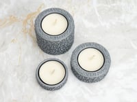 Image 2 of Rough Rock Tea Light Holders (3-pack) greyscale, by bamingodesign
