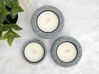Image 3 of Rough Rock Tea Light Holders (3-pack) greyscale, by bamingodesign