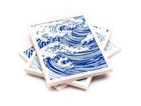 Image 1 of Wave Wall Art (3-pack) Snap-Fit, color or greyscale, by bamingodesign