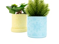 Image 3 of Snowflakes Planter (3-pack or 4-pack) color or greyscale, by bamingodesign