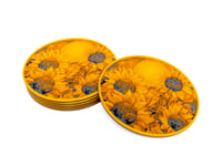 Image 3 of Sunflower Coasters (6-pack w/holder) color or greyscale, by bamingodesign