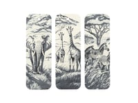 Image 3 of Savanna Wildlife Bookmarks (3-pack) greyscale, by bamingodesign