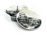 Image 4 of City Coasters (6-pack w/holder) color or greyscale, by bamingodesign