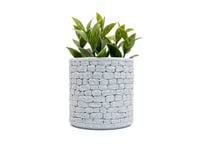 Image 2 of Stone Wall Round Planter (3-pack w/tray) color or greyscale, by bamingodesign