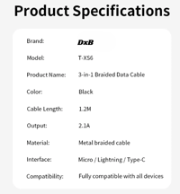 Image 8 of ⚡ 3-in-1 Special Edition Fast Charging Cable – Micro / Lightning / Type-C ⚡