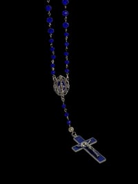 Image 3 of Royal Blue Rosary Necklace