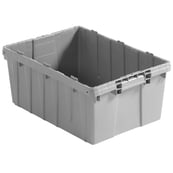 Image 1 of DL21150902 Grey, 21" x 15" x 9", Detached Lid Container w/ Traction Bottom, 60lbs Cap.
