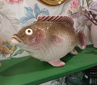 Image 3 of Ancienne jardinière poisson en barbotine 