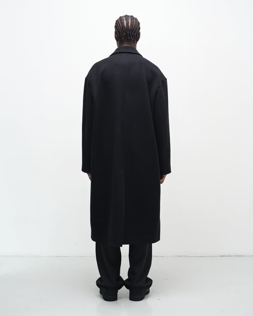 Image of Black Wool Cashmere Overcoat