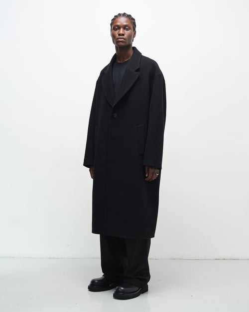 Image of Black Wool Cashmere Overcoat