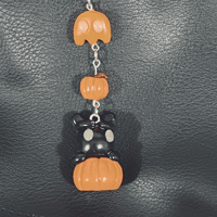 Image 5 of Halloween Bunny and Ghost Keychain - Cute Polymer Clay Pumpkin Charm for Spooky Season