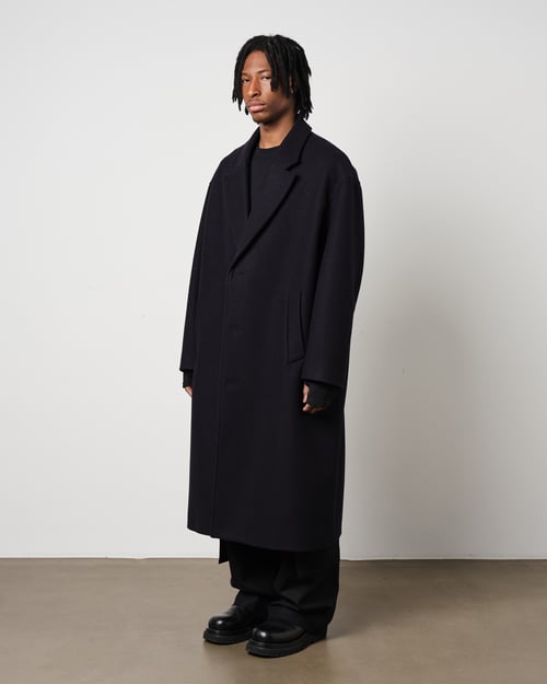Image of  Navy Wool Cashmere Overcoat