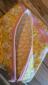 Image 2 of Lemonade days - pink and yellow hemmingway pouch 