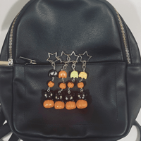 Image 3 of Halloween Bear and Ghost Keychain - Adorable Polymer Clay Pumpkin Charm for Spooky Season