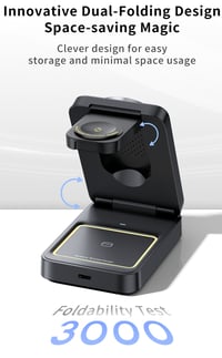Image 6 of 🔥 DxB 3-in-1 Magnetic Wireless Charger (22.5W, MagSafe, Foldable) – Only €30.80