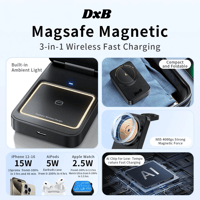 Image 10 of 🔥 DxB 3-in-1 Magnetic Wireless Charger (22.5W, MagSafe, Foldable) – Only €30.80