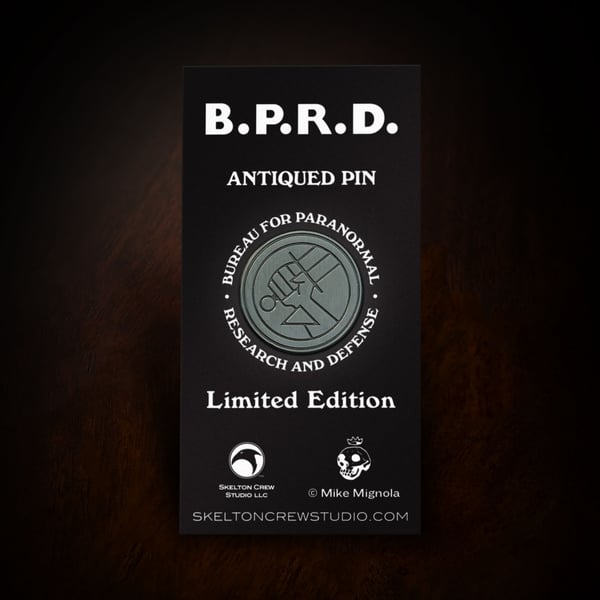 Image of Hellboy/B.P.R.D.: Limited Edition Antiqued B.P.R.D. Logo pin! NEW LARGER SIZE!