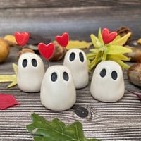 Image 2 of Tiny Ceramic Ghost with Red Heart