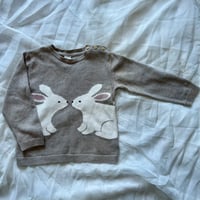 Image 1 of Woven Long Sleeve Bunny Pullover