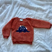 Image 1 of Pekkle Fuzzy Dinosaur Pullover Sweater