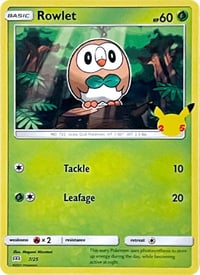 Rowlet - 7/25 - McDonald's 25th Anniversary Promos - Lightly Played
