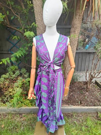 Image 1 of Pasha Co ord set top and frill wrap skirt - Purple