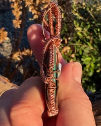 Image 3 of Malachite and Jade copper pendant