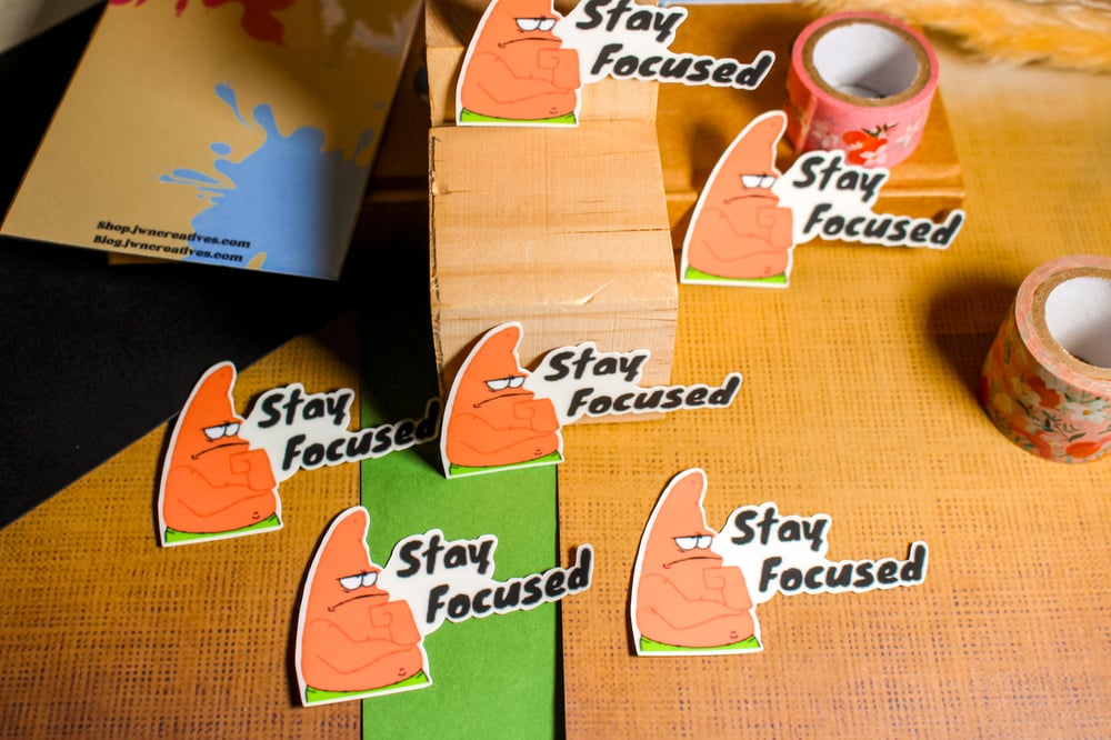 Image of JWN47 | Patrick Star Stay Focused | Spongebob Sticker 