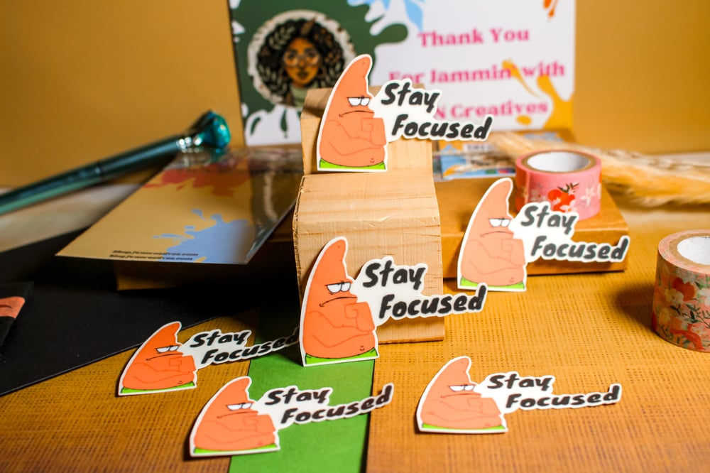 Image of JWN47 | Patrick Star Stay Focused | Spongebob Sticker 