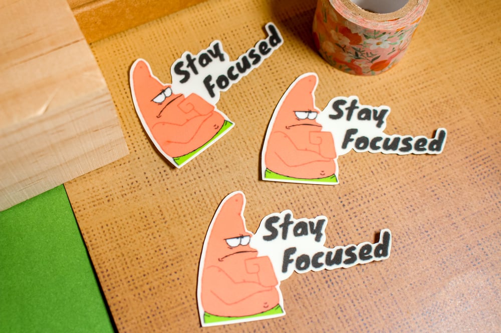 Image of JWN47 | Patrick Star Stay Focused | Spongebob Sticker 