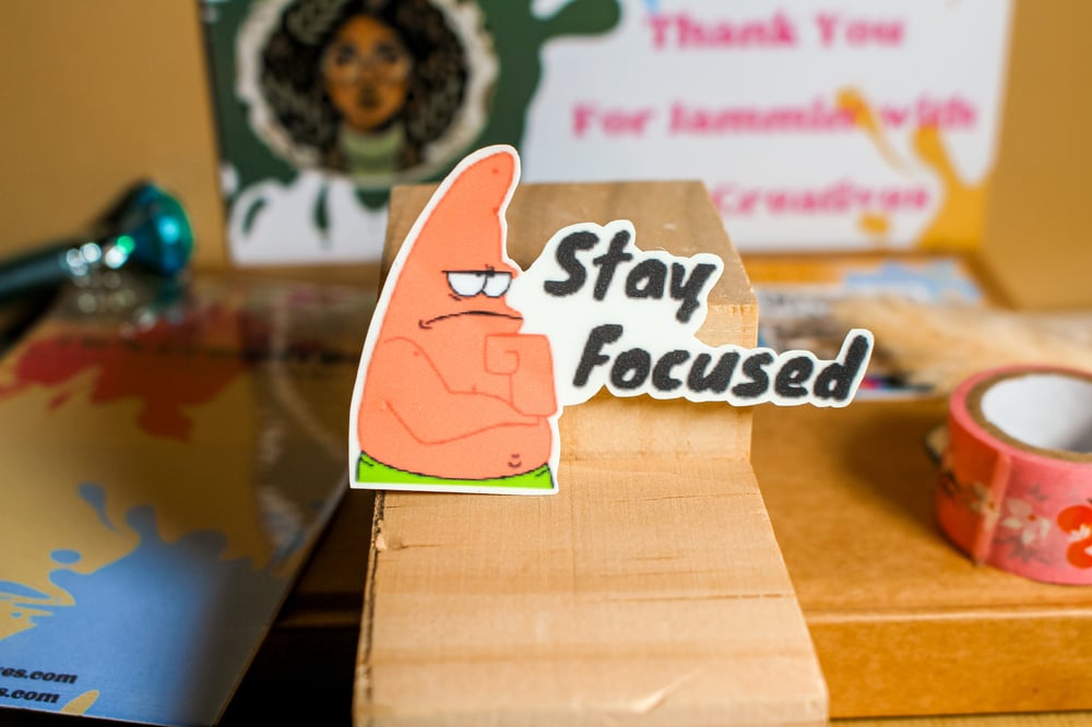 Image of JWN47 | Patrick Star Stay Focused | Spongebob Sticker 