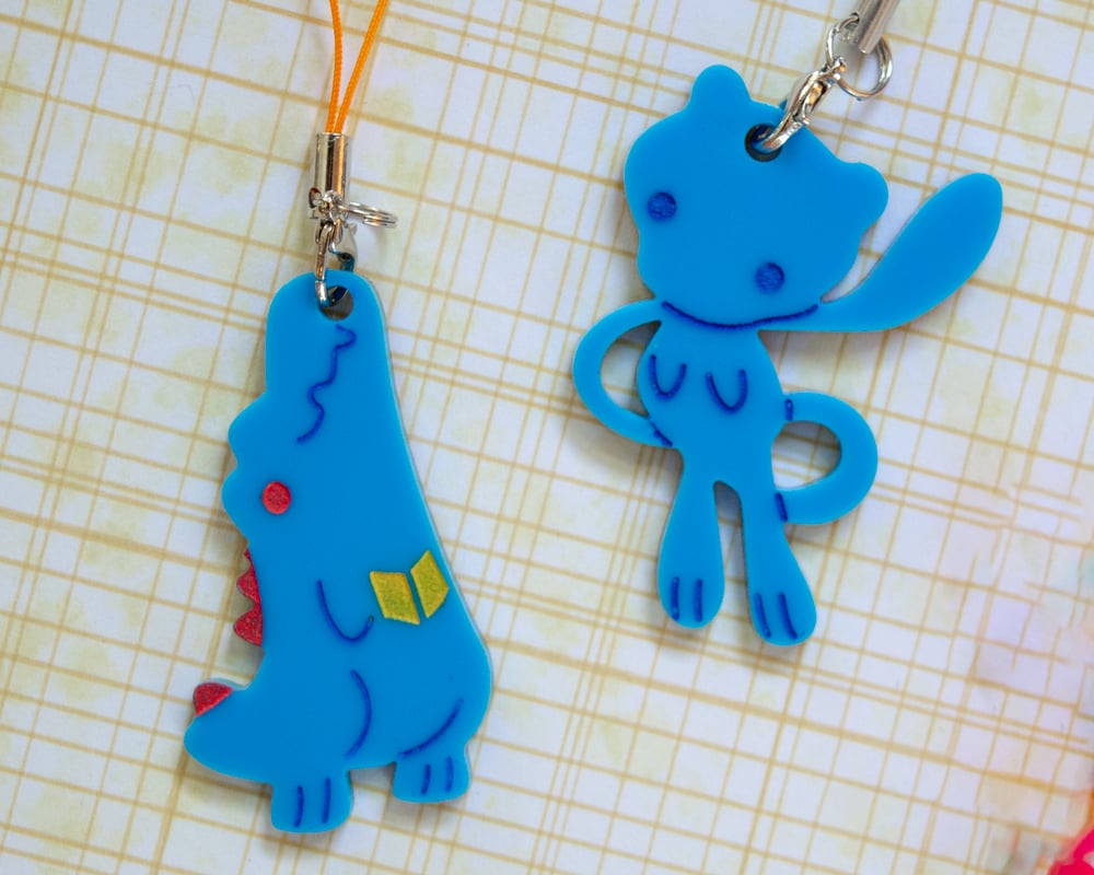Image of Totodile, Shiny Mew - Handpainted Charms
