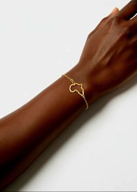 Image 1 of African Map Bracelet With Link Chain