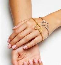 Image 4 of African Map Bracelet With Link Chain