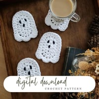 Image 1 of Ghost Coaster Crochet Pattern