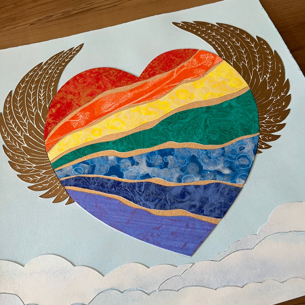 Image of COLLAGE SALE  Rainbow Heart  (Reg. $245... Now 100.00)