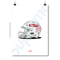 Image 1 of Hypebeast Poster Supreme Football Helmet 2025 Print