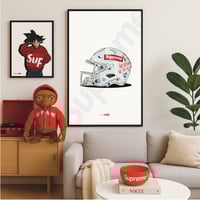 Image 4 of Hypebeast Poster Supreme Football Helmet 2025 Print