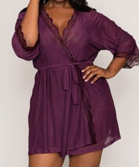 Sheer Mesh 3 Piece Robe Set
