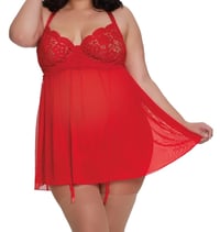 Image 1 of Plus Size Halter Baby Doll