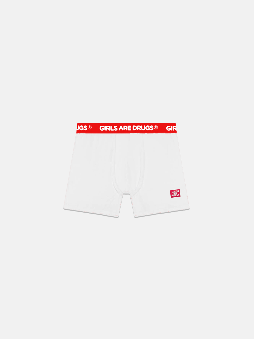 Image of GIRLS ARE DRUGS® COTTON BOXER BRIEFS - WHITE