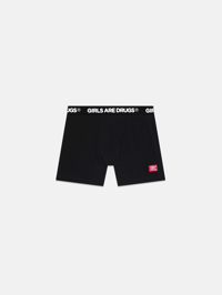 Image 1 of GIRLS ARE DRUGS® COTTON BOXER BRIEFS - BLACK