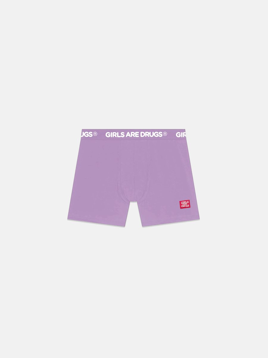 Image of GIRLS ARE DRUGS® COTTON BOXER BRIEFS - LIGHT PURPLE