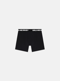 Image 2 of GIRLS ARE DRUGS® COTTON BOXER BRIEFS - BLACK