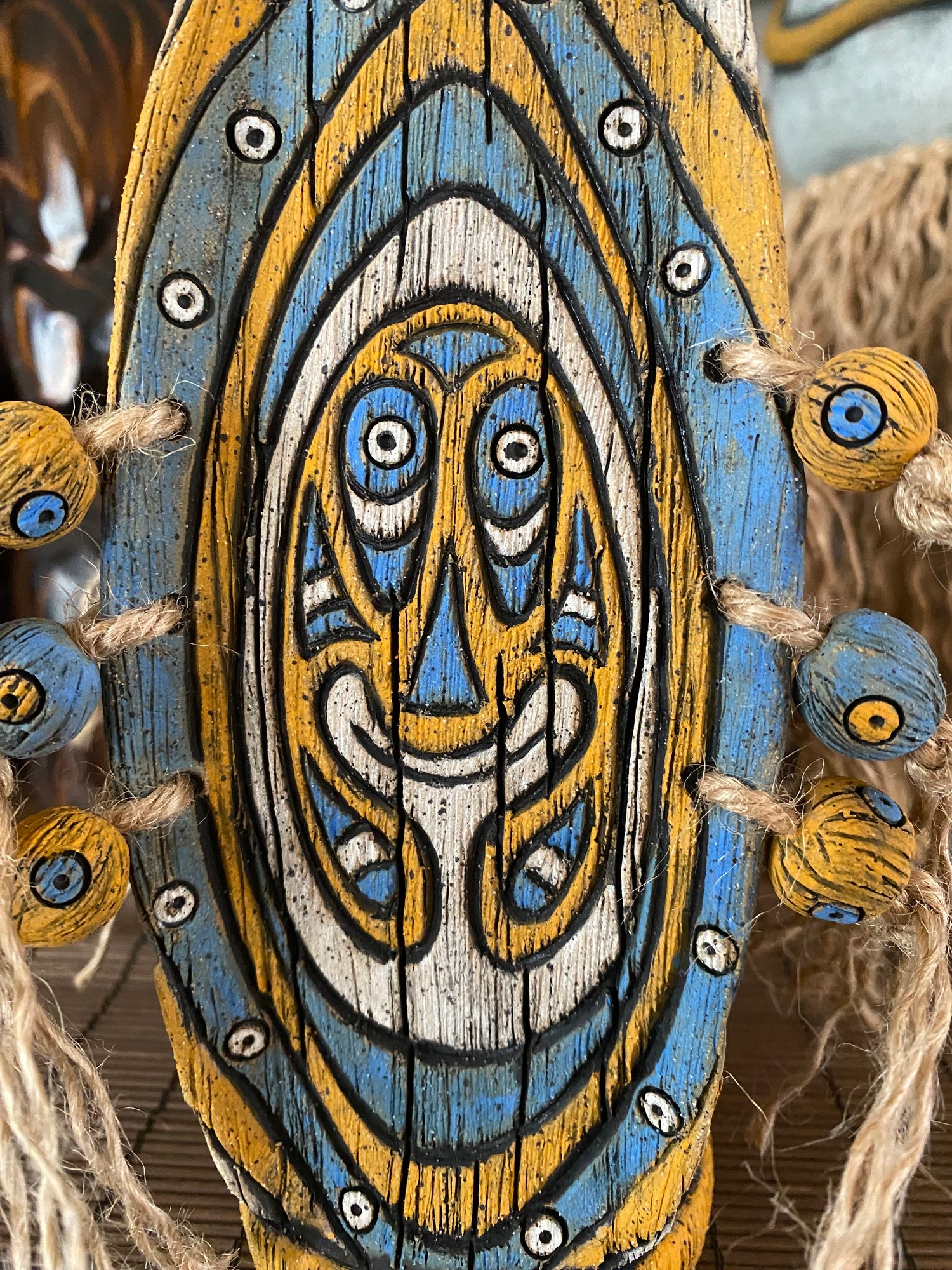 Image of Four Sided Blue and Orange PNG Shield Mug - “Gopey” - US Shipping Included 