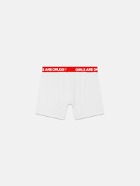 Image 2 of GIRLS ARE DRUGS® COTTON BOXER BRIEFS - WHITE